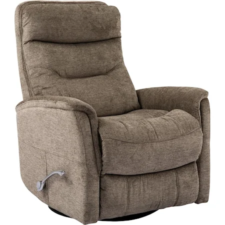 Contemporary Swivel Glider Recliner with Padded Arms